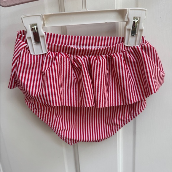 NWOT Marie Nicole 3T Girls Red and White Striped Bikini Bottom with Ruffles - Picture 3 of 4